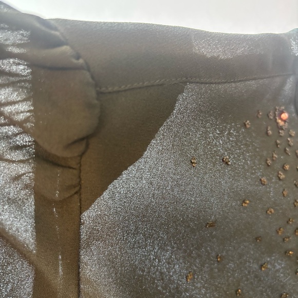 VINTAGE NEIMAN MARCUS Women’s Sheer‎ Black Long Sleeve Peplum Beaded Blouse Sz 4 - Picture 6 of 16